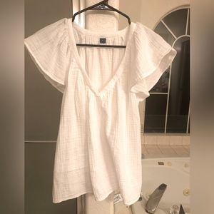 Old Navy white blouse, lightweight, cotton, NWT, xl